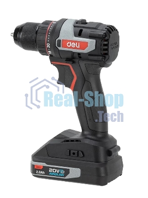 Дрель-шуруповерт Deli DE-DZ20-1D2, 20 В, 2 Ач, 50 Нм, бесщеточный