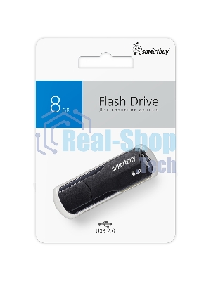 Флешка USB Smartbuy CLUE Black (SB8GbCLU-K), 8Gb, USB 2.0, R/W 20/10, черный