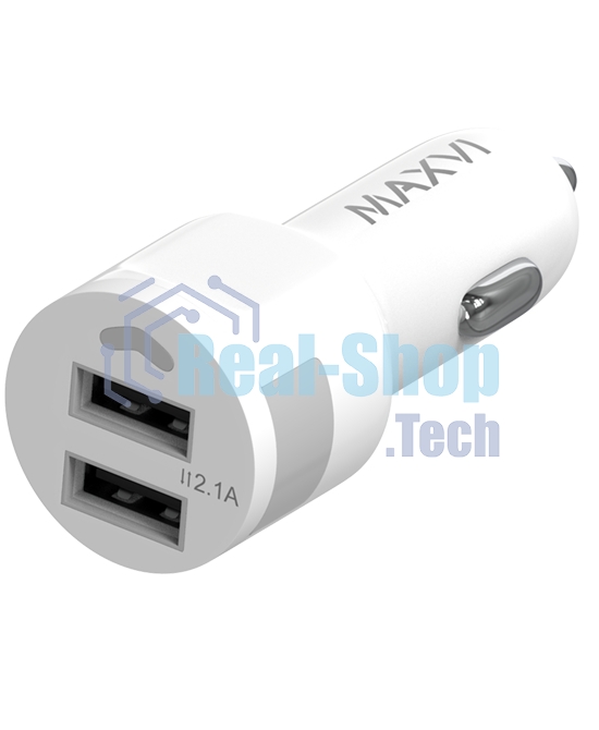 Автомобильное зарядное устройство Maxvi CCM-212 Plus T белый 2.1A