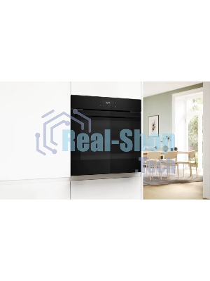 Электрический духовой шкаф Bosch HJG852YB0T Serie 6, 60 см, 66 л, черный,сенсорное управление, 8 режимов+AutoPilot 30(30 автоматических программ), LCD-дисплей, галогенное освещение, самоочистка EcoClean,Soft Open and Soft Close door,телескопические направляющие на 2 уровнях