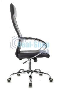 Кресло руководителя Бюрократ CH-610SL черный эко.кожа крестов. металл хром пластик черный