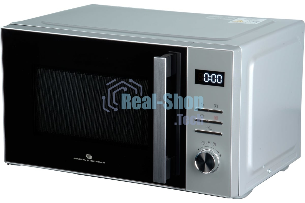 Микроволновая печь General Electronics GE-DS525S серебро, 25 л, 900 Вт, переключатели — электронный