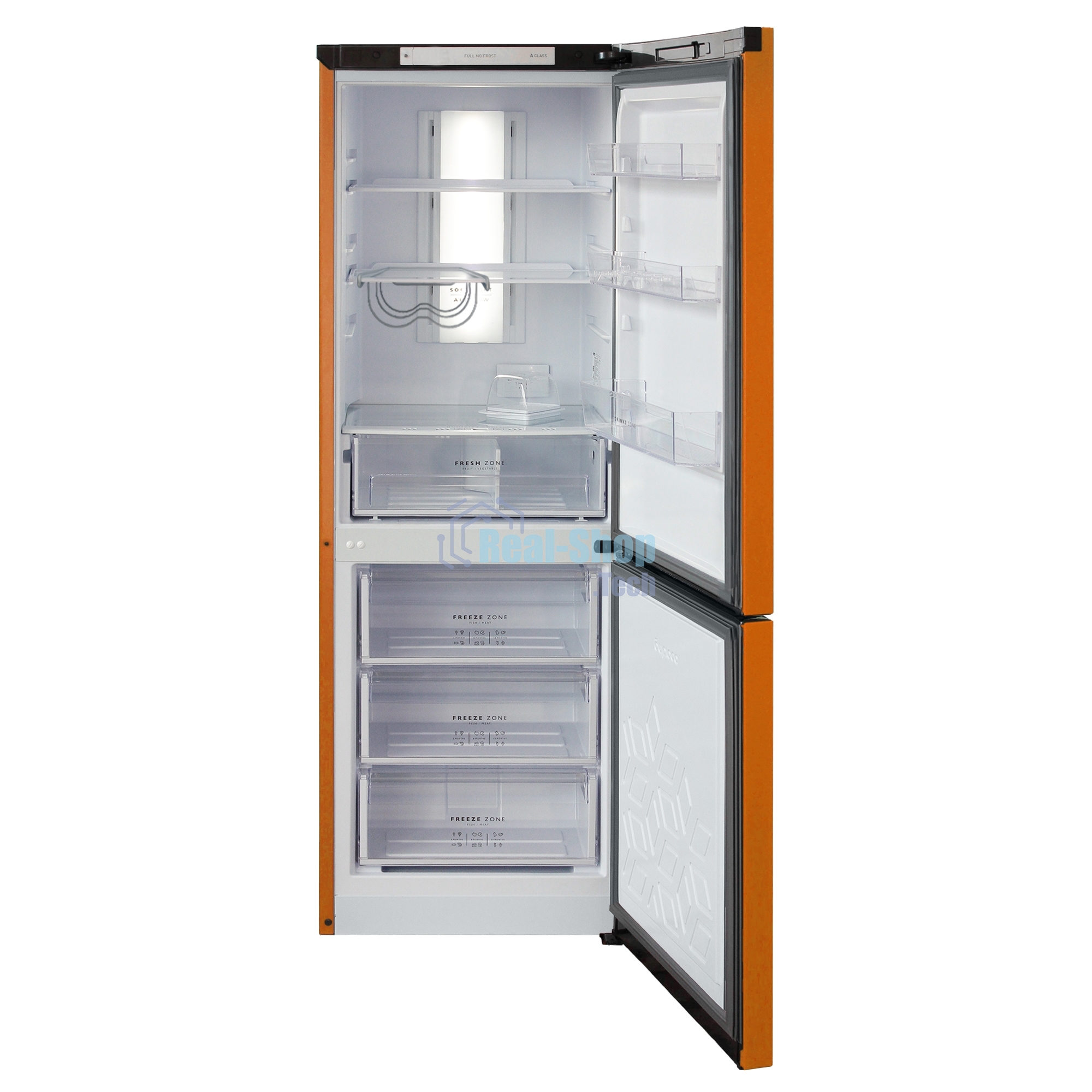 Холодильник Бирюса Б-T920NF оранжевый двухкамерный 210/100 л морозилка снизу, No Frost