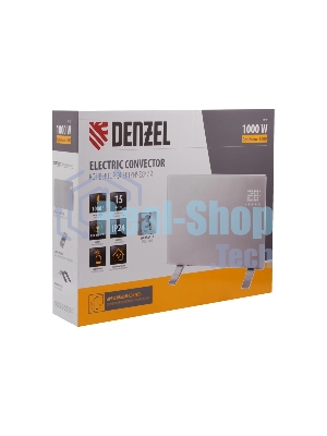 Конвектор электрический Denzel OptiPrime-1000 белый, 1000 Вт, 15 м2, термостат, дисплей, WiFi