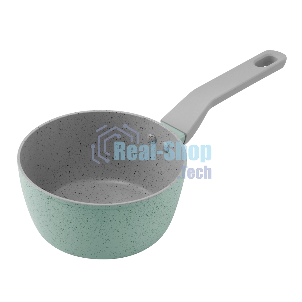 Ковш Maunfeld HELGA MSP14FA05FS из кованого алюминия со стеклянной крышкой, 16 см, 1,4 л.