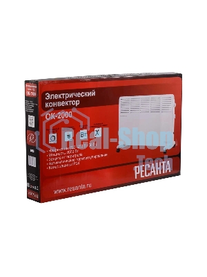 Конвектор электрический Ресанта ОК-2000 белый, 2000 Вт, 25 м2, термостат
