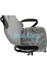 Кресло руководителя Бюрократ Wise серый, сетка/ткань, с подголов. крестов. пластик