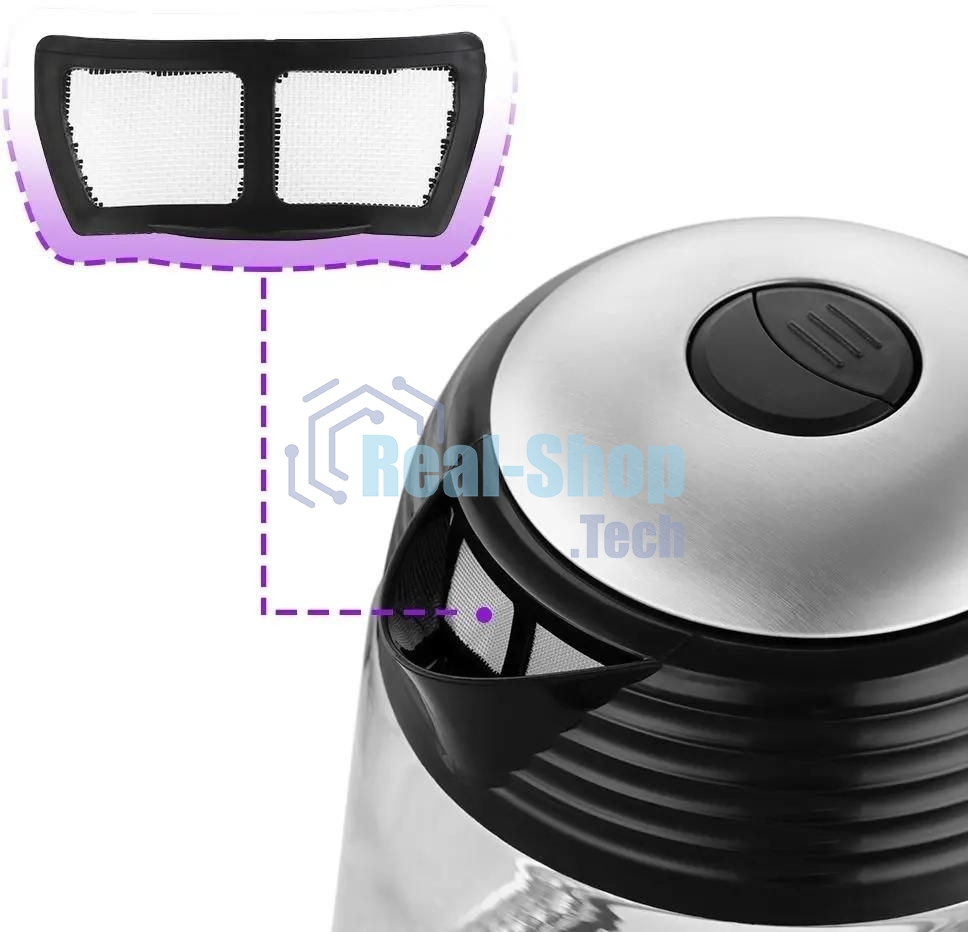 Чайник электрический Kitfort КТ-6126 1.7л. 2200Вт черный (корпус: стекло)