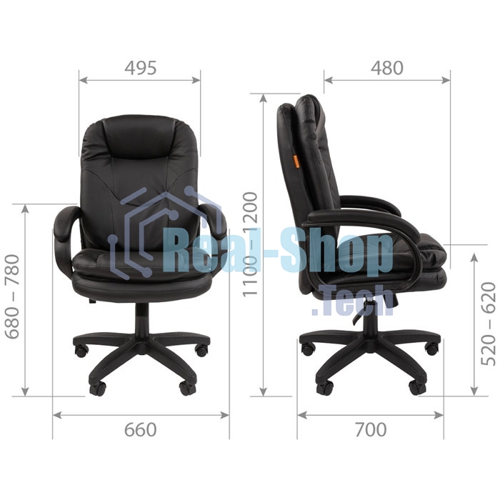 Кресло офисное Chairman 668 LT NEW экопремиум, черный