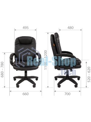 Кресло Chairman 668 LT NEW черный, экокожа, 120 кг