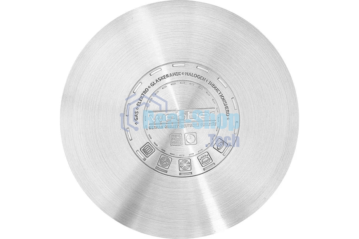 Кастрюля WEBBER BE-351/2 1,9 л, 16 см, из нержавеющей стали со стеклянной крышкой