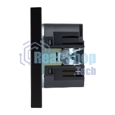 Розетка Kranz STRONG USB-A+Type-C 3А с функцией быстрой зарядки антрацит