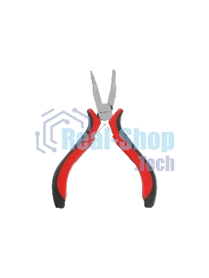 Длинногубцы Matrix Mini, 130 мм, никелированные, изогнутые, авторазжим, двухкомпонентные рукоятки