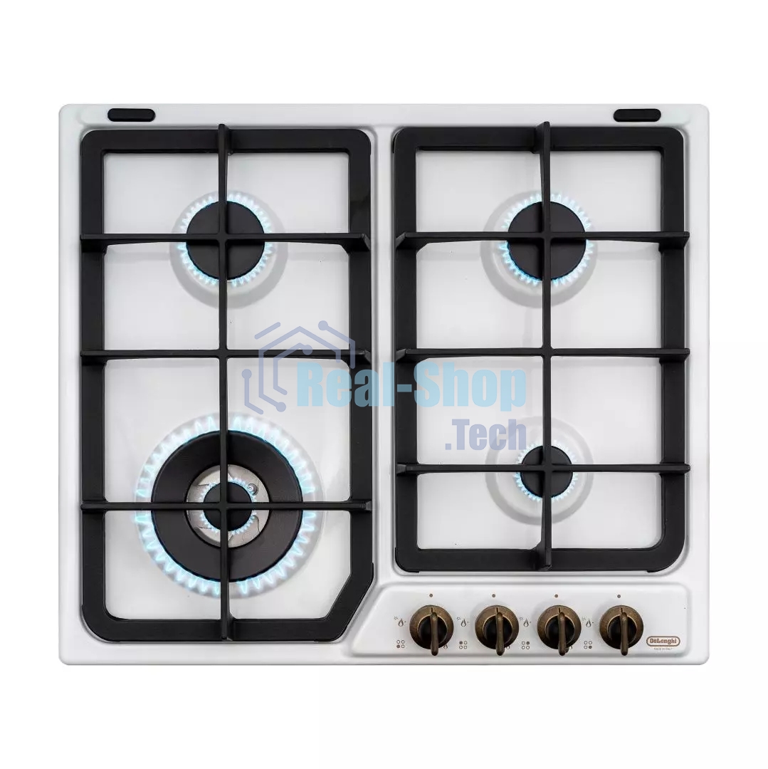 Газовая варочная поверхность DeLonghi BF 46 PRO RUS, 4 конфорки, эмаль, 8000 Вт