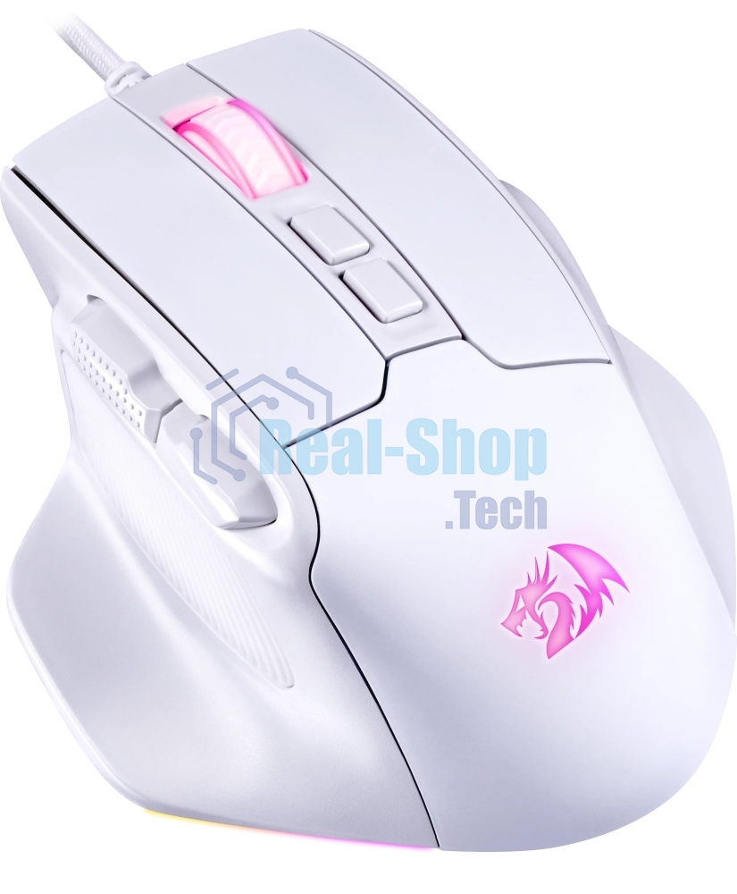 Мышь проводная REDRAGON Bullseye белый, 12400 dpi, USB, кнопки - 8