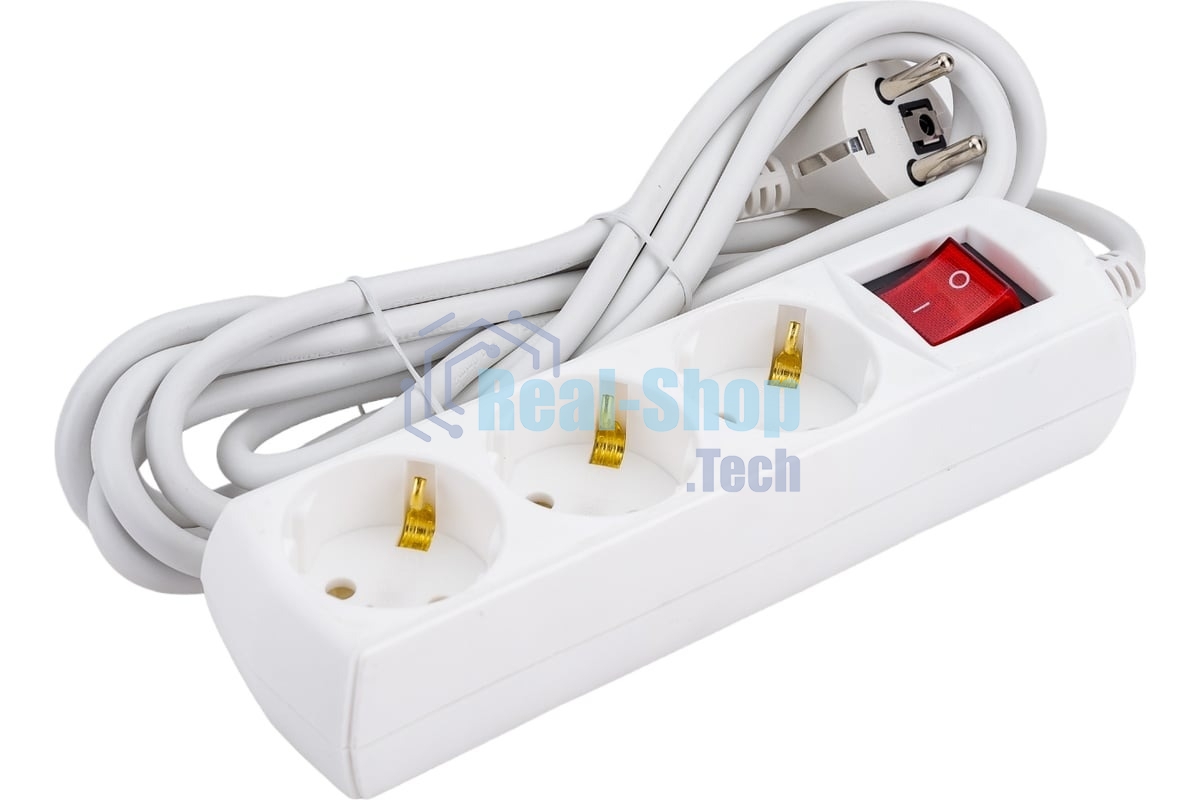 Удлинитель 3х3 м с заземл. 10А 250В У03В GENERICA 2P+PE 3х1 кв.мм IEK WYP10-10-03-03-ZK-G