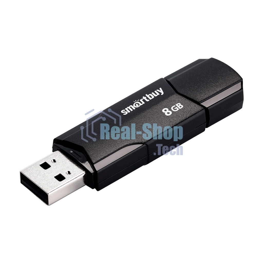 Флешка USB Smartbuy CLUE Black (SB8GbCLU-K), 8Gb, USB 2.0, R/W 20/10, черный