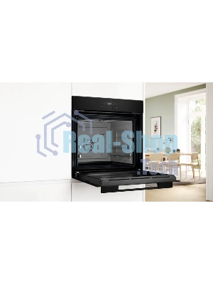 Электрический духовой шкаф Bosch HJG852YB0T Serie 6, 60 см, 66 л, черный,сенсорное управление, 8 режимов+AutoPilot 30(30 автоматических программ), LCD-дисплей, галогенное освещение, самоочистка EcoClean,Soft Open and Soft Close door,телескопические направляющие на 2 уровнях