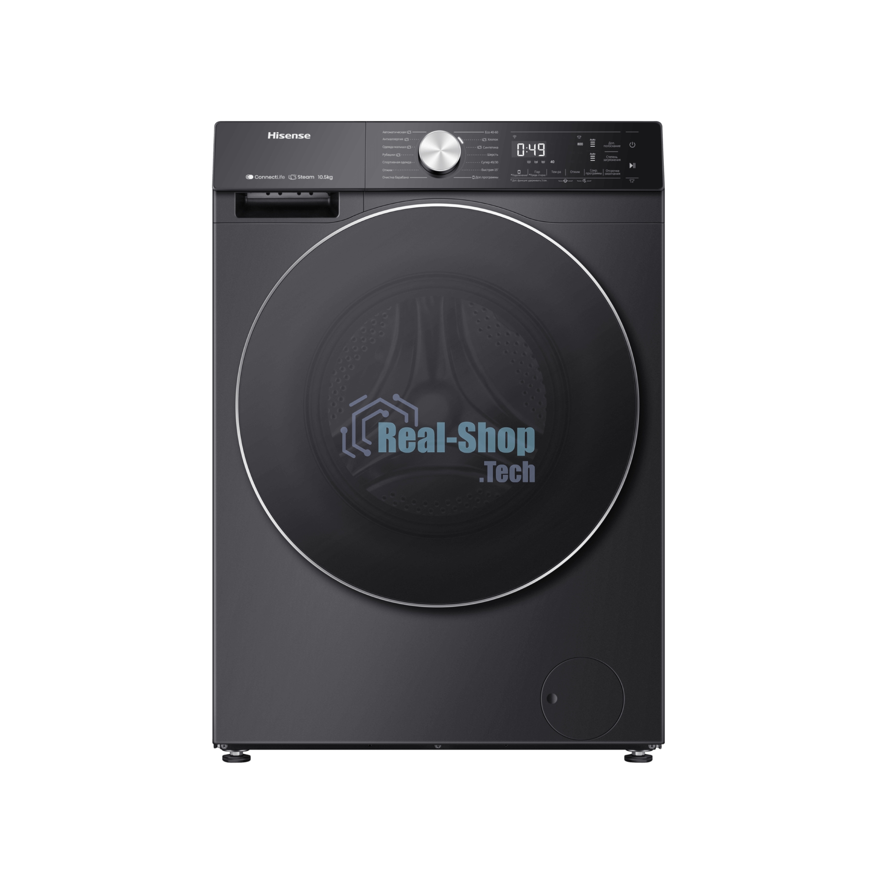 Стиральная машина Hisense WF5S1043BB черный, загрузка фронтальная 10.5 кг, 1400 об/мин, класс A