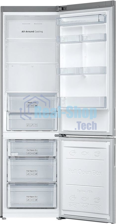 Холодильник Samsung RB37A5200SA серебристый двухкамерный 269/118 л морозилка снизу