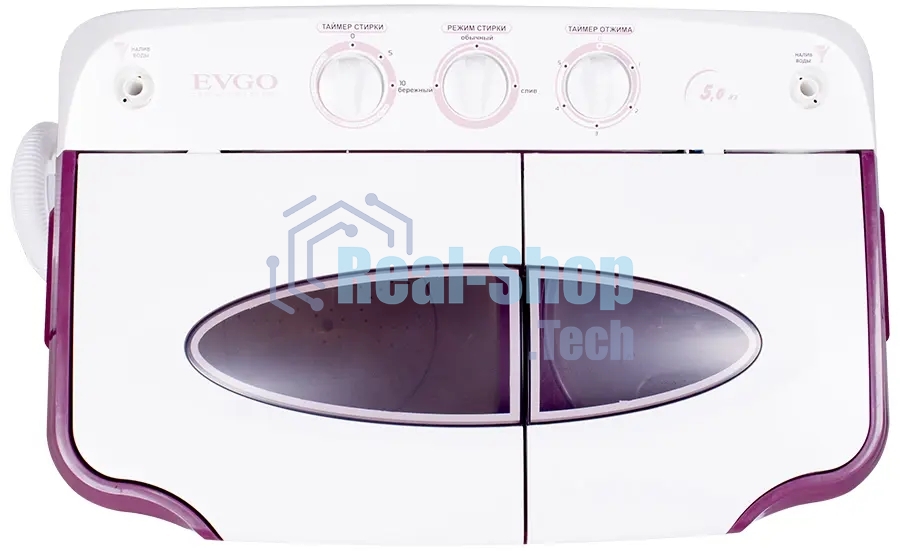 Стиральная машина EVGO WS-50PET белый/красный загр. вертикальная макс.:5 кг 1350 об/мин класс: А+