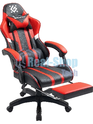 Кресло Defender Colran черный, экокожа, 120 кг, подставка для ног, механизм качания