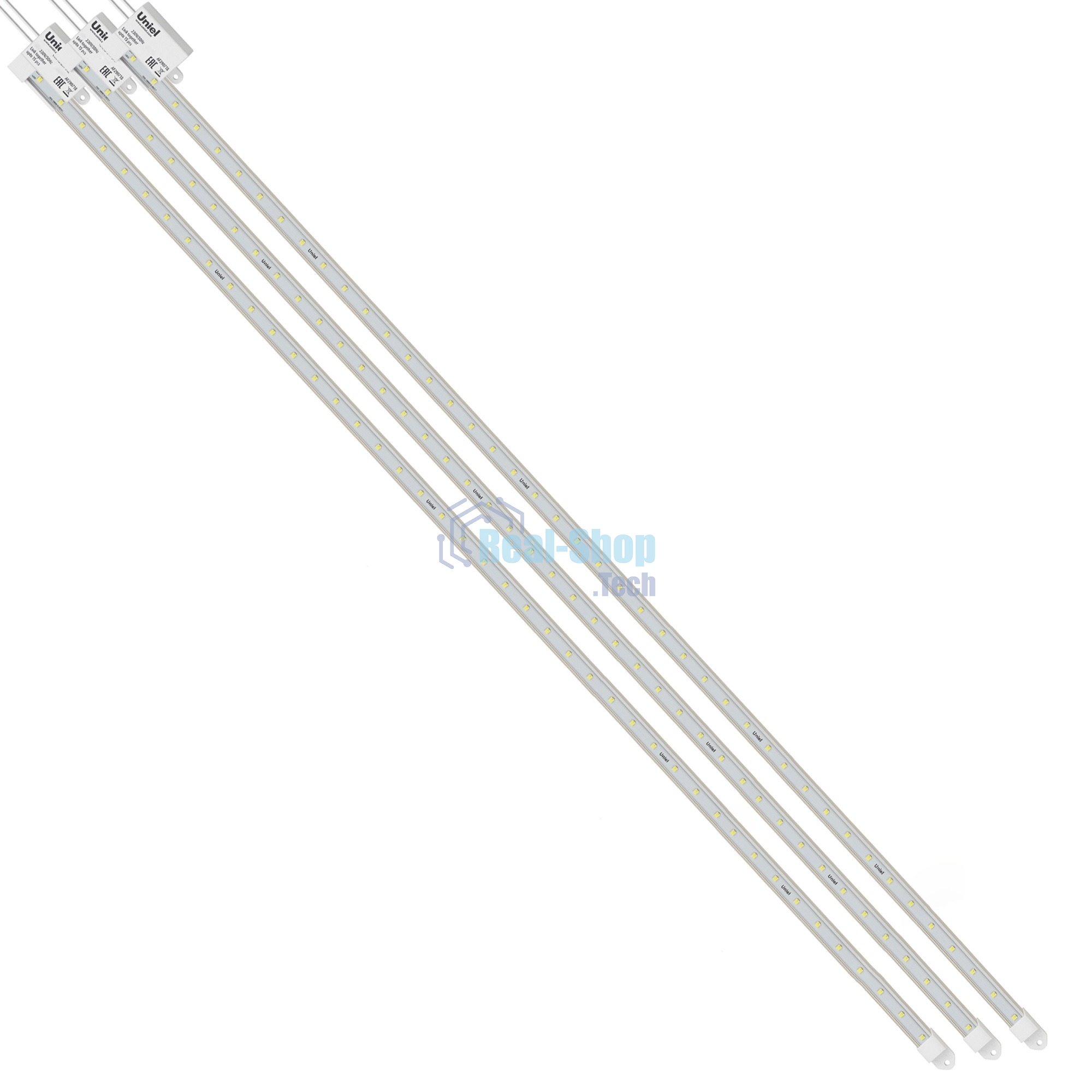 Светильник для растений светодиодный Uniel линейный ULY-P91-20W/SPFR/K IP65 AC220V CLEAR KIT03 1200мм. Спектр для фотосинтеза. В составе набора из 3-х штук.