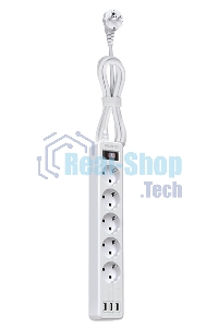 Сетевой фильтр QUMO Power Bar 5SP4U (P-0005), белый