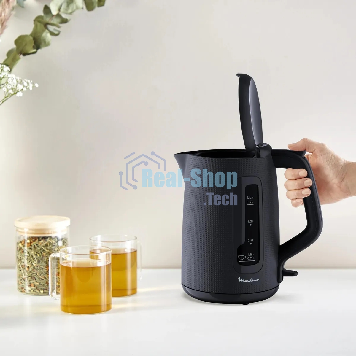 Чайник электрический Moulinex BY2M0810 1.7 л, 2400 Вт, черный