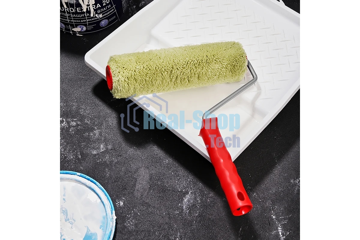 Валик Rexant полиакрил зеленый, ворс 18 мм, ширина ролика 240 мм, Ø 42 мм, бюгель 8 мм серия 