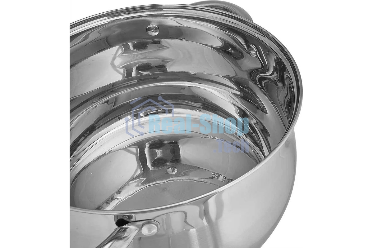 Кастрюля WEBBER BE-351/2 1,9 л, 16 см, из нержавеющей стали со стеклянной крышкой