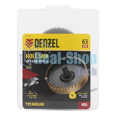 Коронка по металлу Denzel HSS, 63 мм, нитридтитановое покрытие
