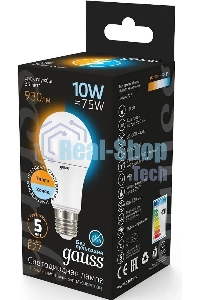 Лампа светодиодная LED Gauss A60 E27 10Вт 2700К/4100К CTC