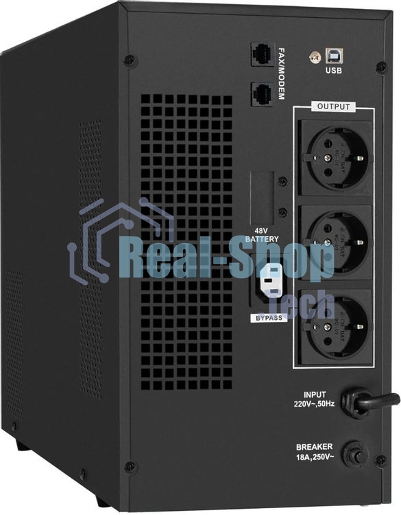 Источник бесперебойного питания ExeGate SineTower SN-3000.LCD.AVR.3SH.1C13.RJ.USB / 3000 ВА / 2400 Вт / 3 x CEE 7 (евророзетка), 1 x IEC 320 C13