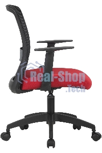 Кресло компьютерное Cactus CS-MC333-BKRD черный, сиденье темно-красный, сетка/ткань, низк.спин. крестов. пластик, пластик черный