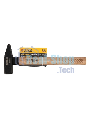 Молоток слесарный Denzel 800 г, кованый квадратный боек, буковая рукоятка