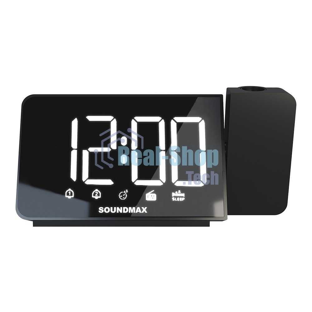 Радиобудильник SoundMax SM-1539(черный с белым)