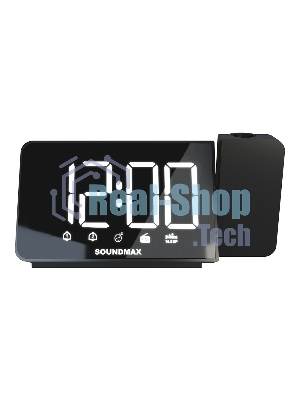 Радиобудильник SoundMax SM-1539(черный с белым)