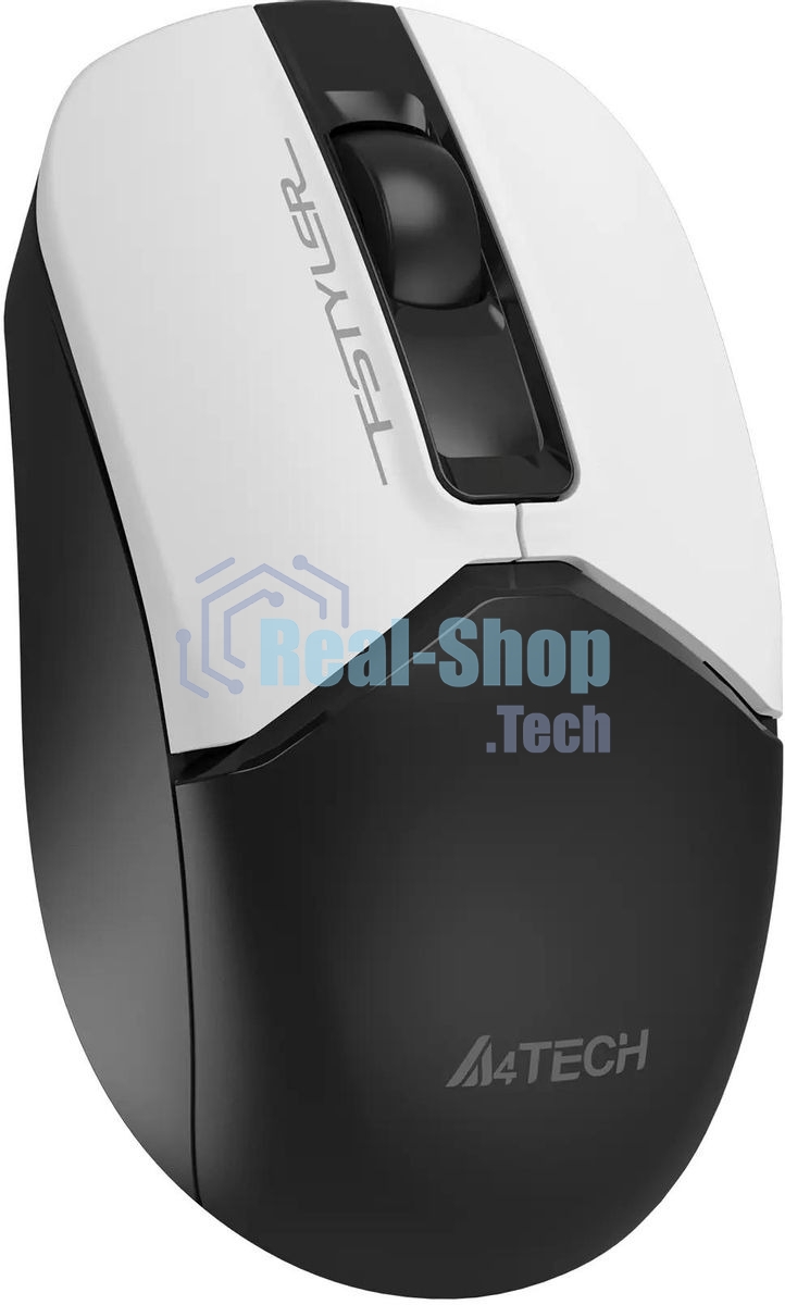 Мышь беспроводная A4Tech Fstyler FG12 белый/черный, 1200 dpi, радиоканал, USB, кнопки - 3