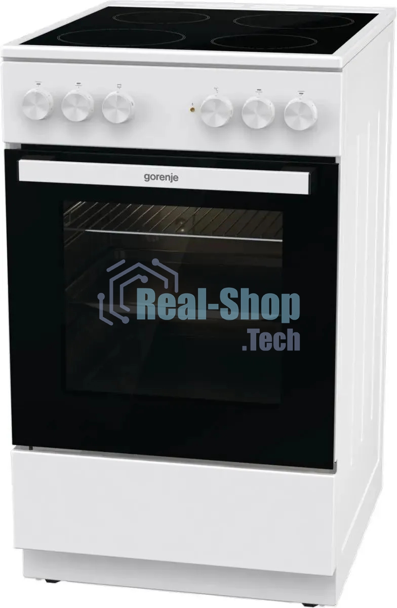Плита электрическая Gorenje GEC5A12WG-B белый, конфорок 4 электрических, духовка 68 л, 50 см x 85 см x 59.4 см (без крышки)