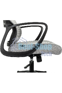 Кресло руководителя Бюрократ Wise серый, сетка/ткань, с подголов. крестов. пластик