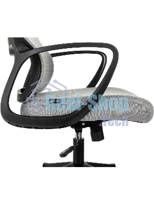 Кресло Бюрократ Wise серый, сетка, подголовник