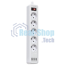 Сетевой фильтр QUMO Power Bar 5SP4U (P-0005), белый