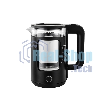 Чайник электрический Energy E-256, 1500Вт, 1,5л, стекло, черный