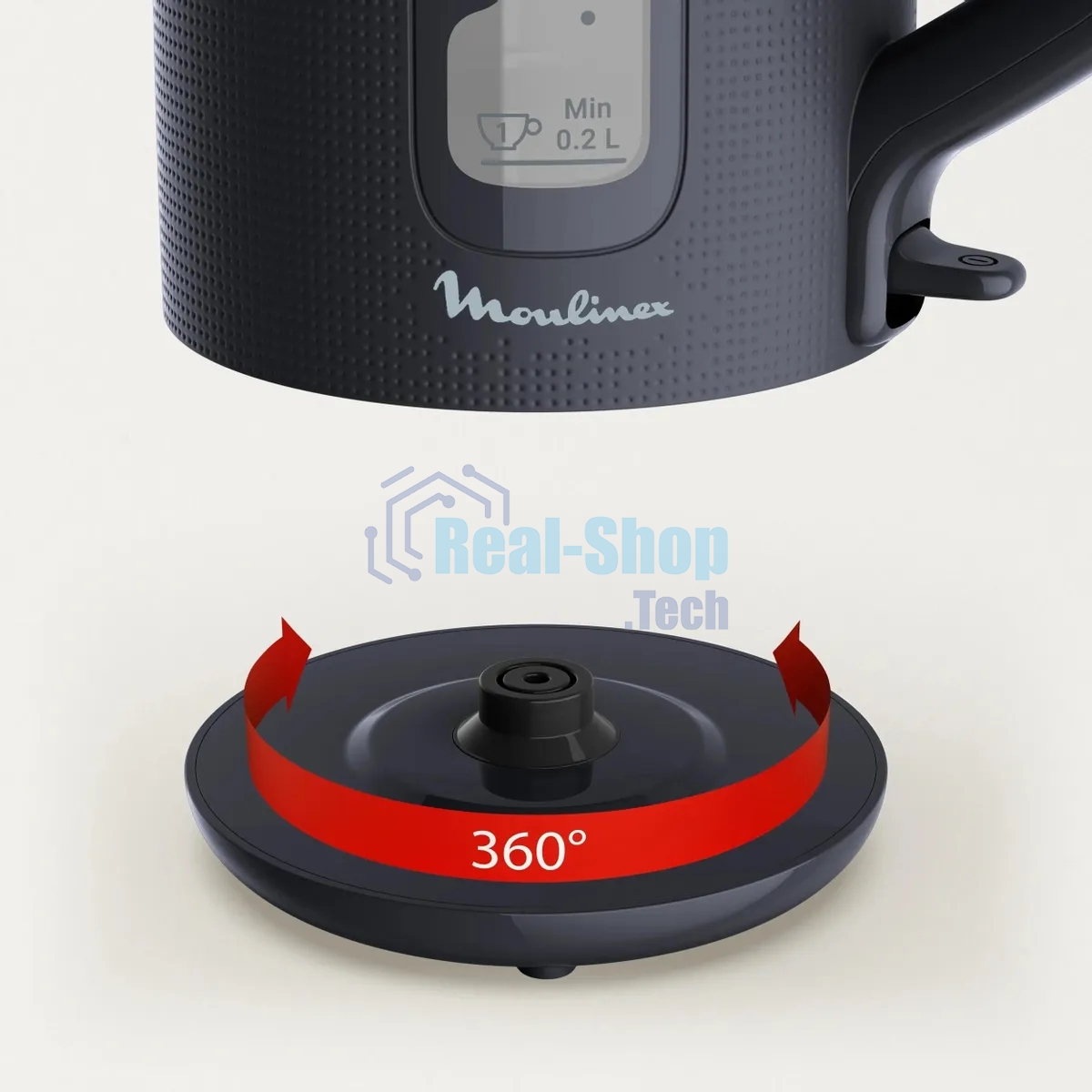 Чайник электрический Moulinex BY2M0810 1.7 л, 2400 Вт, черный
