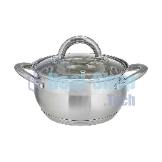 Кастрюля WEBBER BE-351/2 1,9 л, 16 см, из нержавеющей стали со стеклянной крышкой