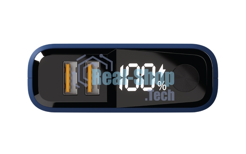 Портативный аккумулятор OLMIO QS-20, 20000mAh, 22.5W QuickCharge3.0/PowerDelivery, LCD, темно-серый