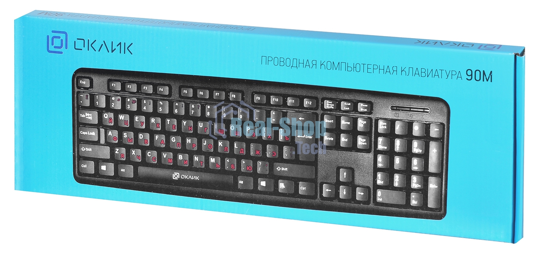 Клавиатура проводная Oklick 90M, USB, черный