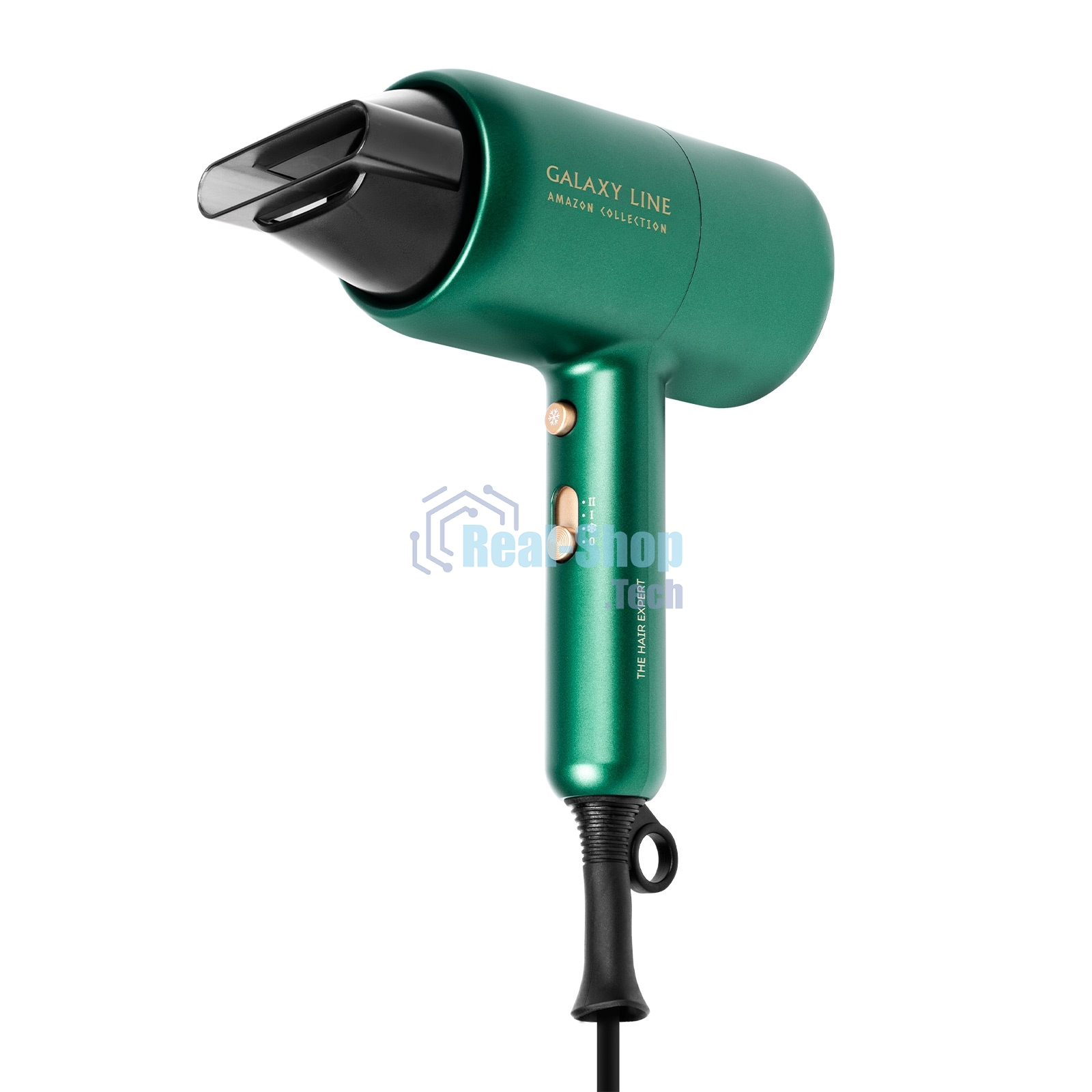 Фен для волос Galaxy Line GL 4359, изумрудный, 2100 Вт, 2 скорости потока воздуха, функция 