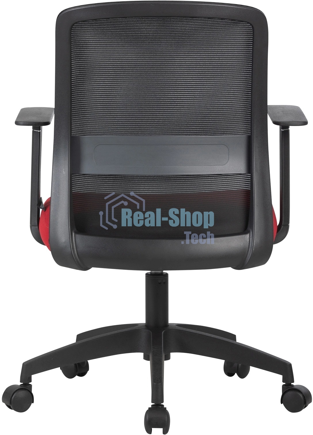 Кресло компьютерное Cactus CS-MC333-BKRD черный, сиденье темно-красный, сетка/ткань, низк.спин. крестов. пластик, пластик черный